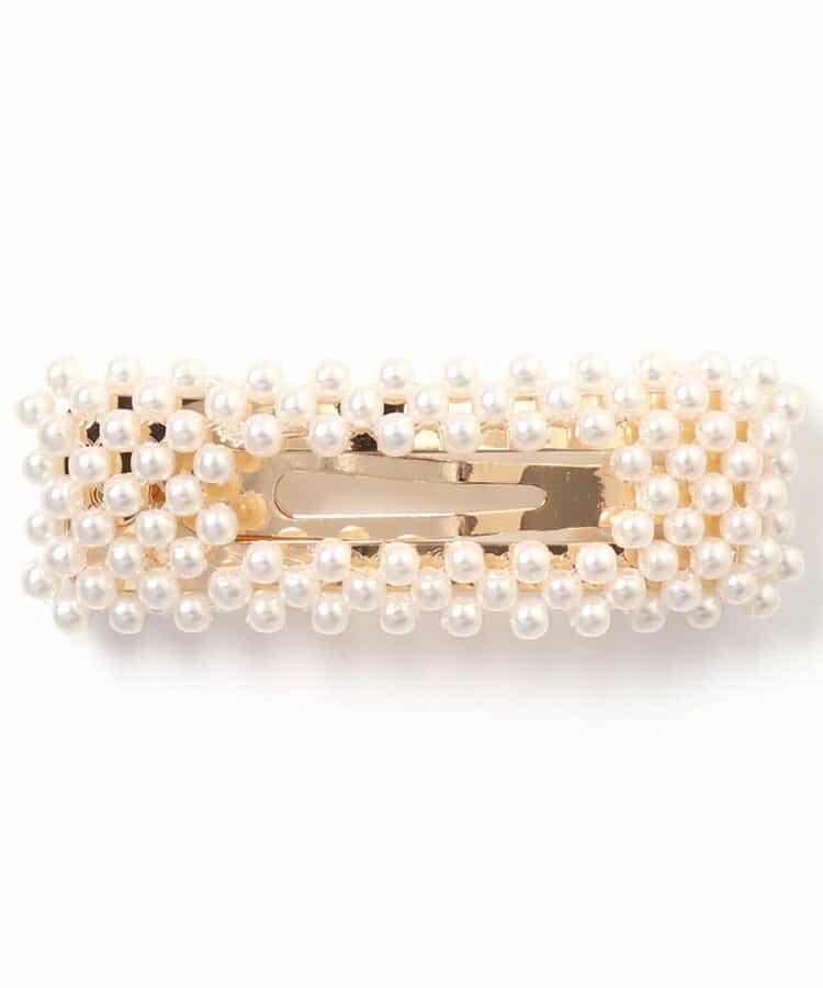 ★【アウトレット】期間限定SALE★◇5/7(火) お昼12:59で販売終了◇チュール＆ビースヘアクリップ