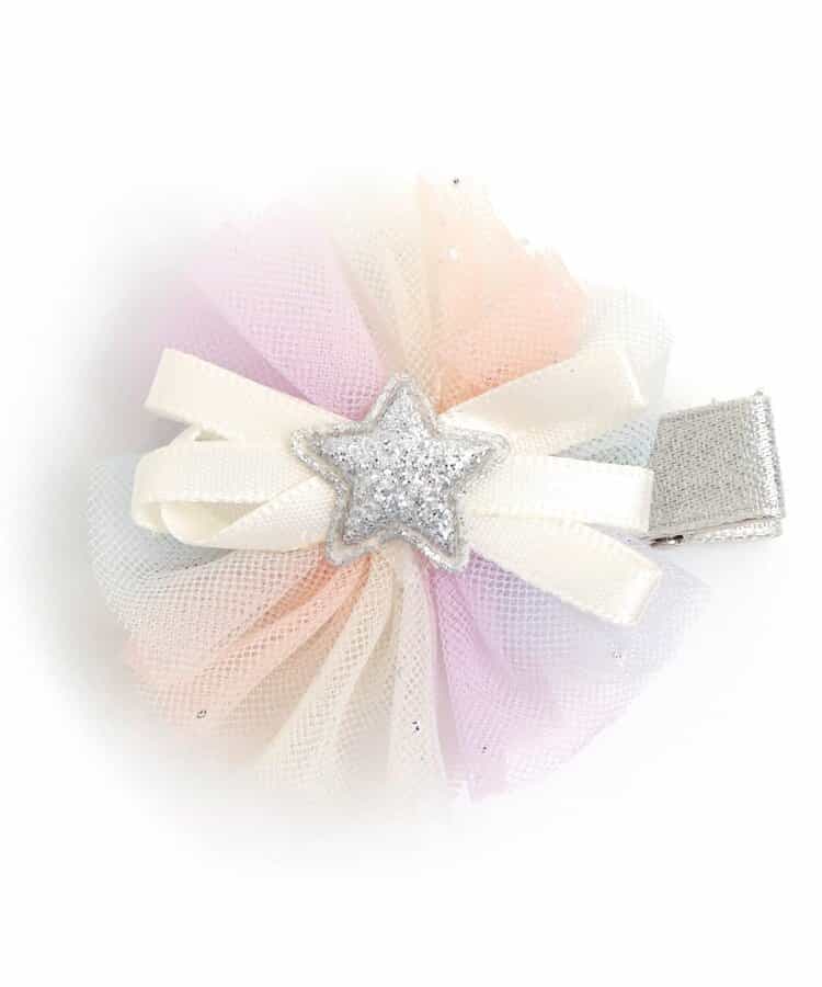 ★【アウトレット】期間限定SALE★◇5/7(火) お昼12:59で販売終了◇チュール＆ビースヘアクリップ