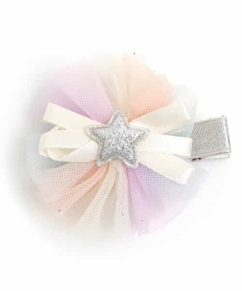 ★【アウトレット】期間限定SALE★◇5/7(火) お昼12:59で販売終了◇チュール＆ビースヘアクリップ