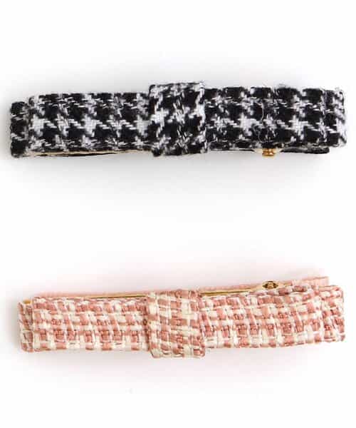 ★SALE★ツイードリボンヘアクリップセット【フォーマル対応】