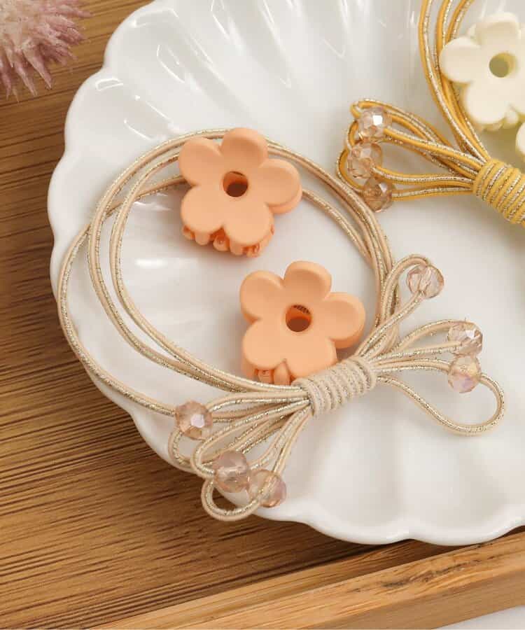 ★SALE★お花ミニクリップ・リボンヘアゴムセット