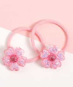 お花ラメミニヘアゴム2個セット