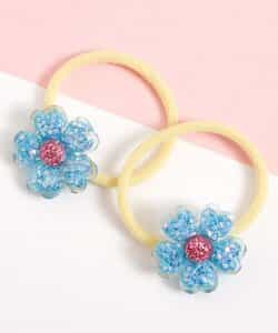 お花ラメミニヘアゴム2個セット