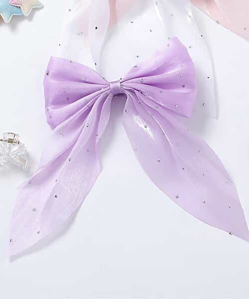 ビジュー付きチュールヘアクリップ