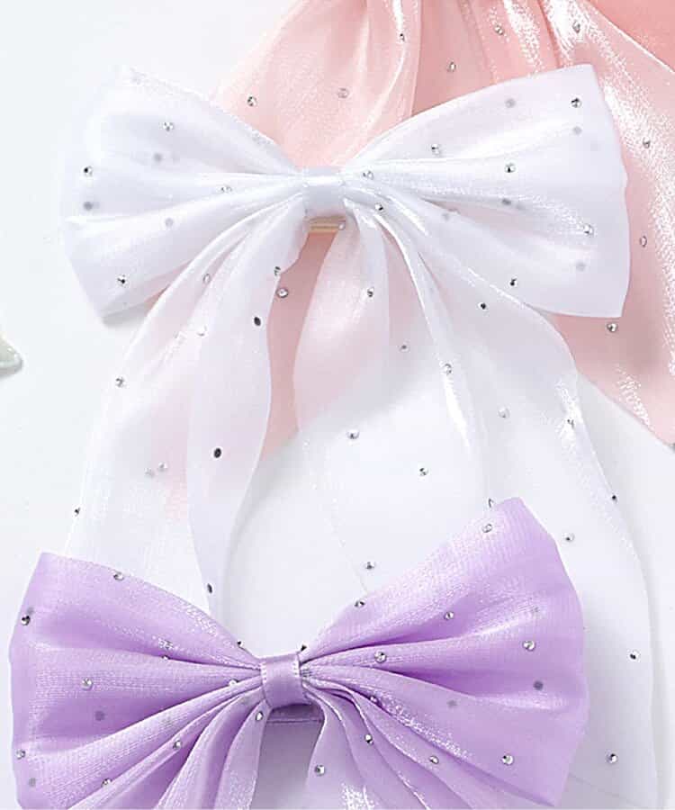 ビジュー付きチュールヘアクリップ
