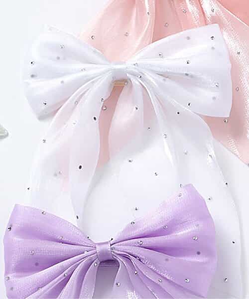 ビジュー付きチュールヘアクリップ