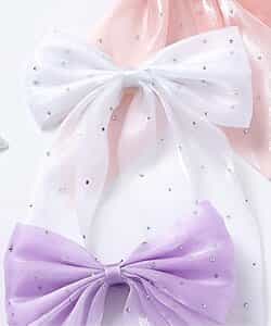 ビジュー付きチュールヘアクリップ