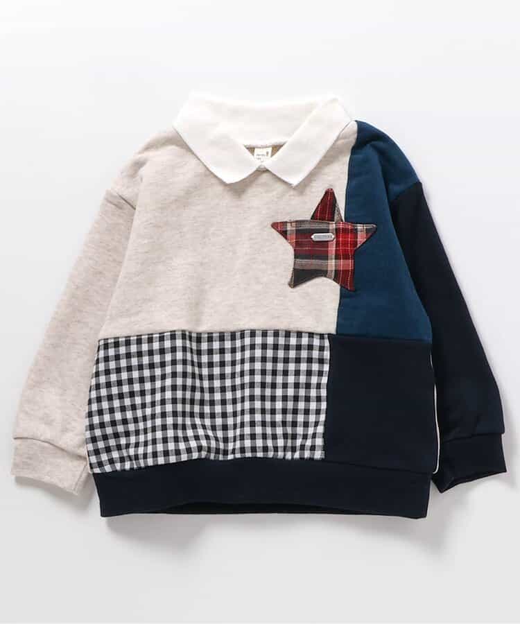 襟付きスターパッチトレーナー