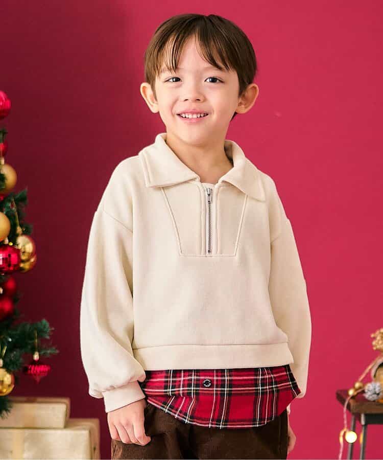 ★SALE★【リンク】ハーフジップチェックドッキングトレーナー