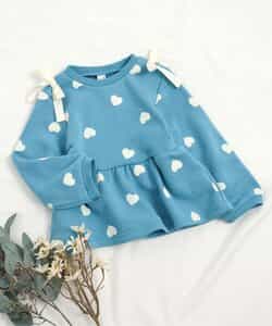 ☆2/10(火)お昼12:59まで3点10％OFF☆WEB限定 肩リボンペプラムトレーナー