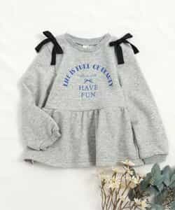 ☆2/10(火)お昼12:59まで3点10％OFF☆WEB限定 肩リボンペプラムトレーナー