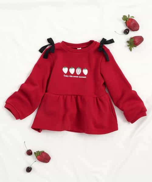 WEB限定 肩リボンペプラムトレーナー