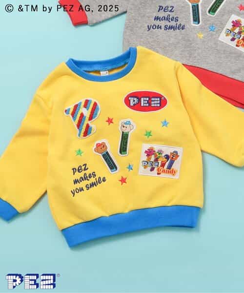 WEB限定 PEZ×tiny bear ワッペン＆刺繍トレーナー