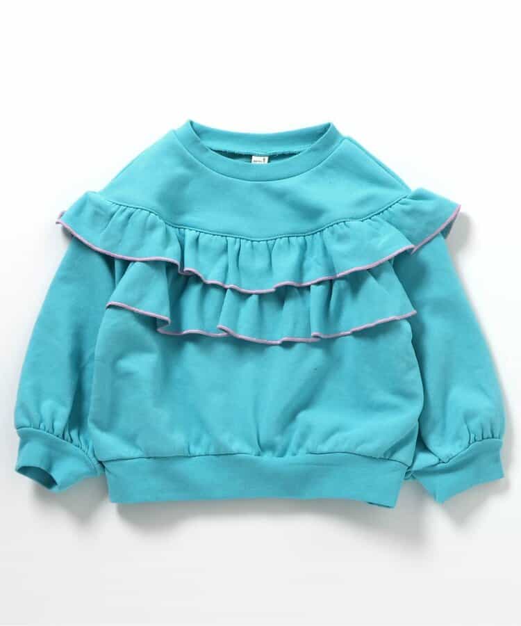 フラワー・無地メロウフリルトレーナー