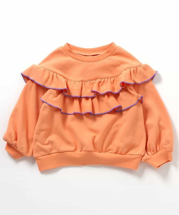 フラワー・無地メロウフリルトレーナー