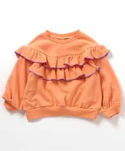 ★均一タイムセール★フラワー・無地メロウフリルトレーナー