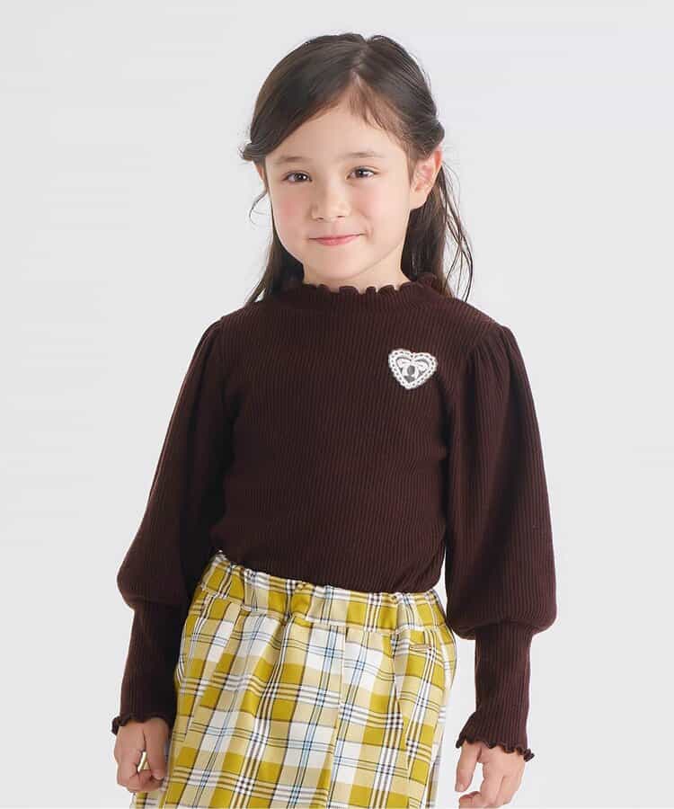 あったかパフスリーブリブトップス