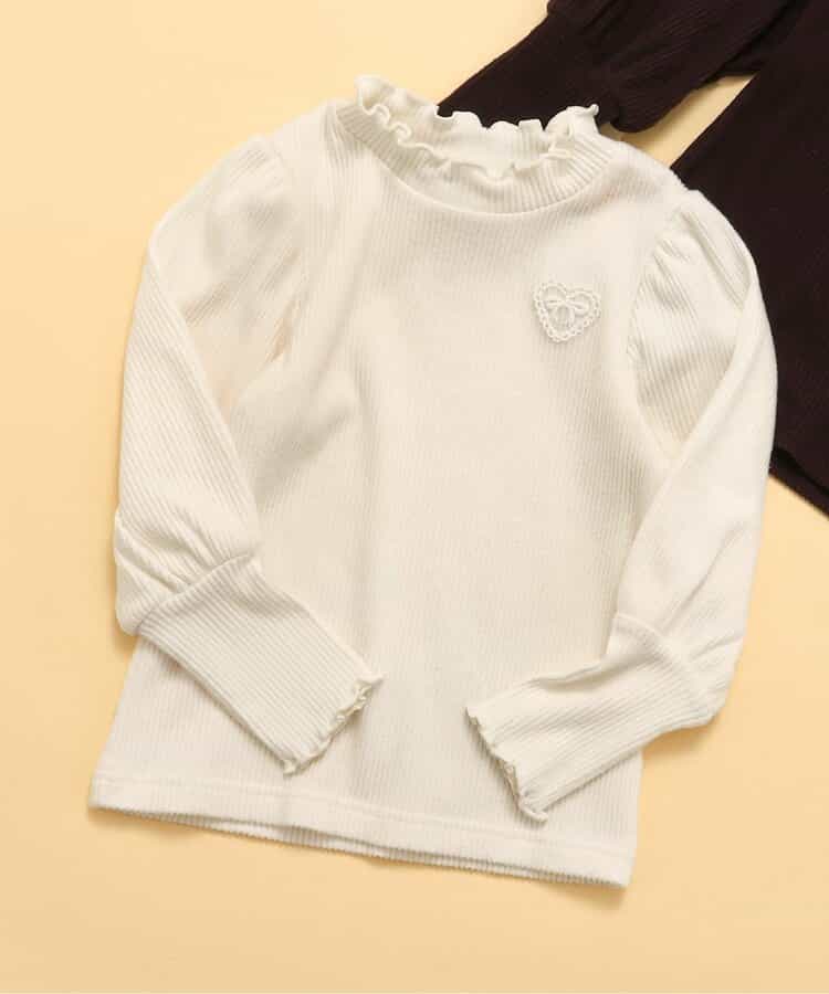 あったかパフスリーブリブトップス