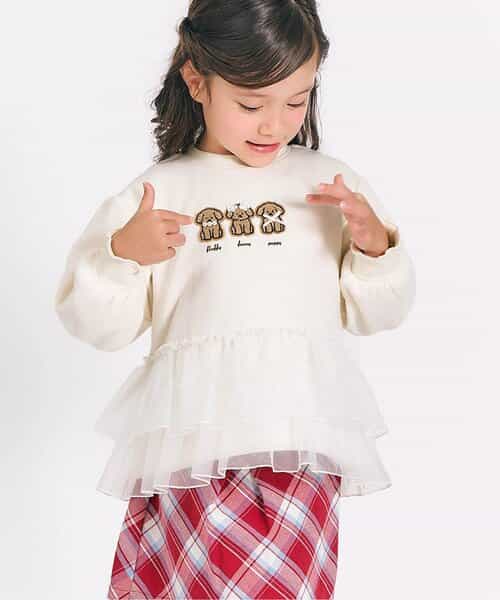 裏シャギーペプラムモチーフトレーナー