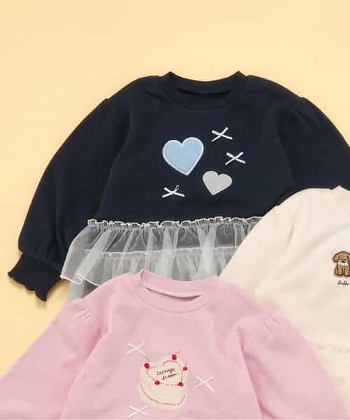 裏シャギーペプラムモチーフトレーナー