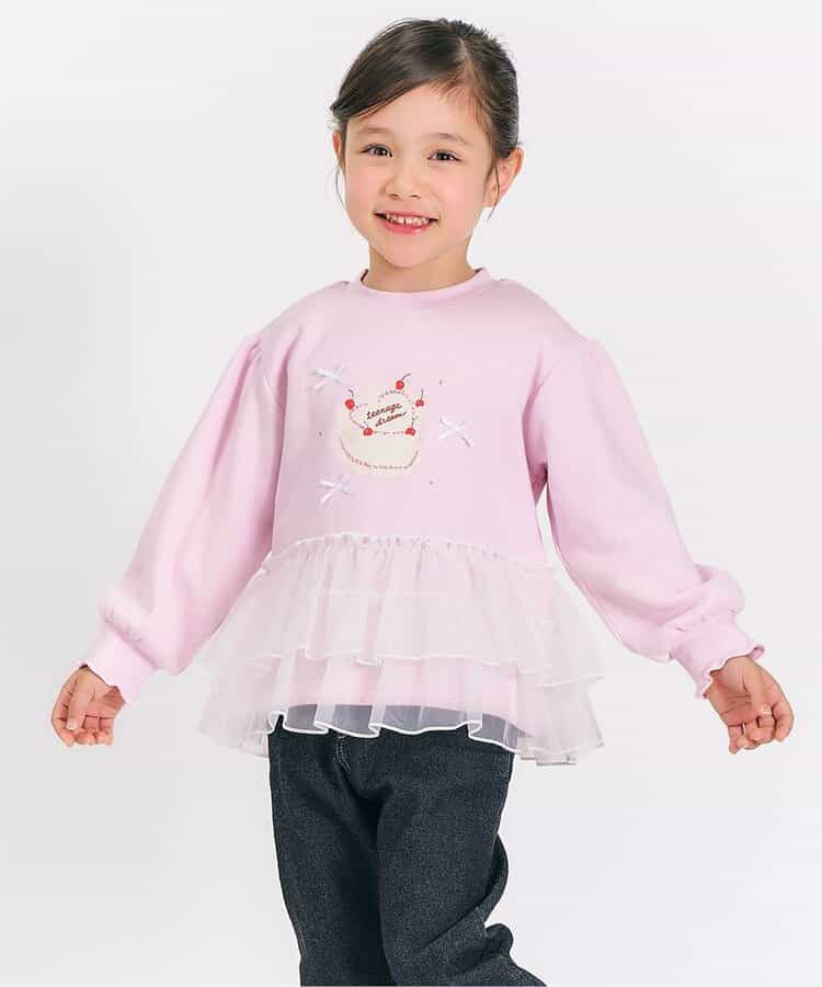 裏シャギーペプラムモチーフトレーナー