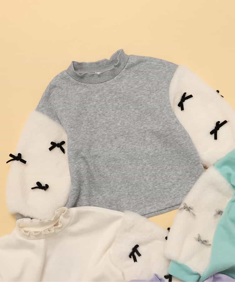 WEB限定 裏シャギーファーリボントレーナー