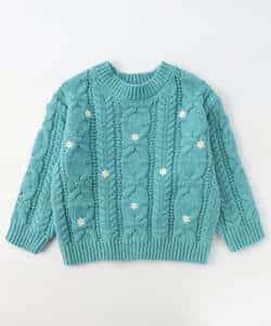 刺繍ケーブルニット_998163