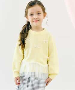 ペプラムチュールリボンニット