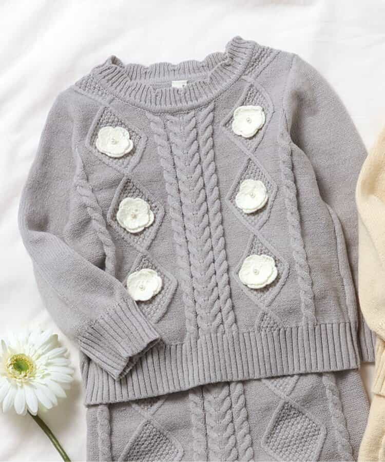 ★SALE★フラワーモチーフニット