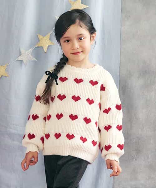 ハート・フラワー・ネコモチーフニット_マシンウォッシャブル