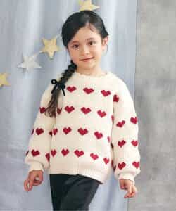 ハート・フラワー・ネコモチーフニット_マシンウォッシャブル