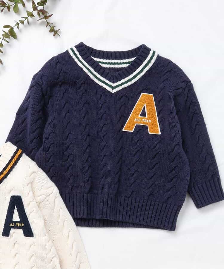 ★SALE★アルファベットラインニット_マシンウォッシャブル