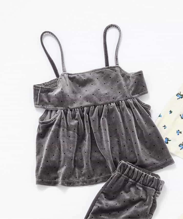 ベロアサイドオープンビスチェ