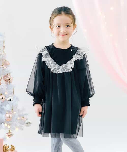 【リンク】ベロアチュールワンピース_アプレレクールマシェリ