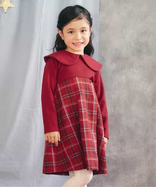 【リンク】ケープカラーチェックワンピース