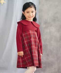 【リンク】ケープカラーチェックワンピース