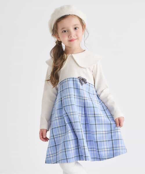 【リンク】ケープカラーチェックワンピース