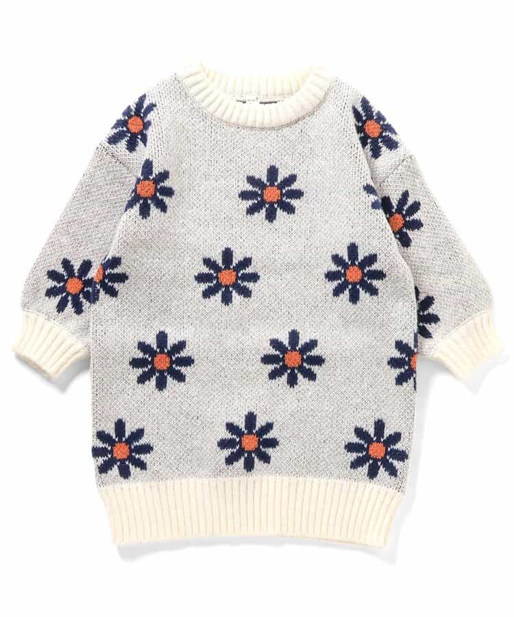 WEB限定 フラワー・ハートニットワンピース