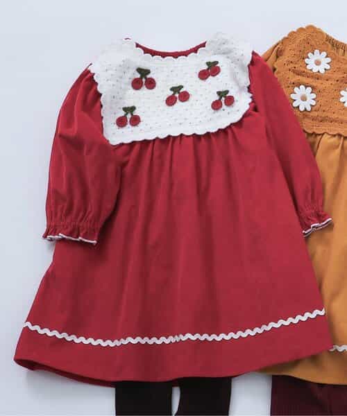 ★【クリスマスセール】期間限定SALE★ハート・フラワー・さくらんぼモチーフワンピース