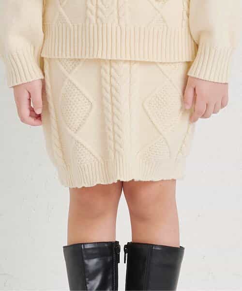 ★SALE★インパンツ付きケーブルニットスカート