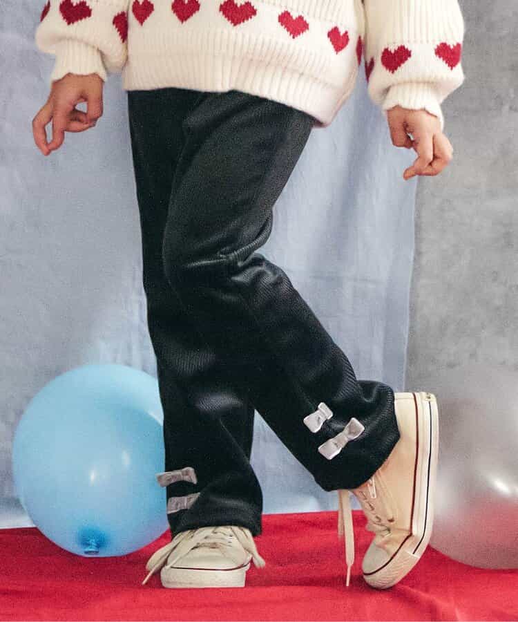 リボンニットコールきゅんパンツ  10分丈