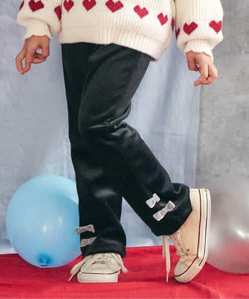 リボンニットコールきゅんパンツ  10分丈