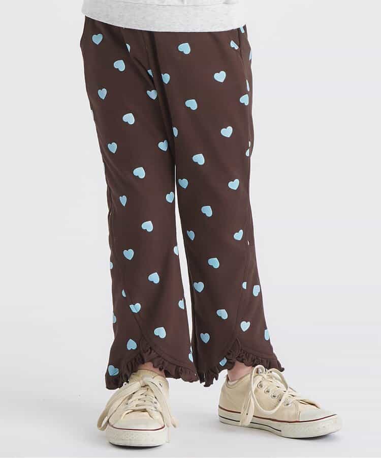 ハート・花柄裾フリルきゅんパンツ  10分丈