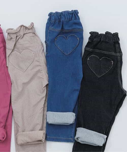 ★【BLACKFRIDAY】期間限定SALE★裏起毛ハートポケットきゅんパンツ  10分丈