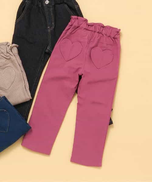 ★【BLACKFRIDAY】期間限定SALE★裏起毛ハートポケットきゅんパンツ  10分丈