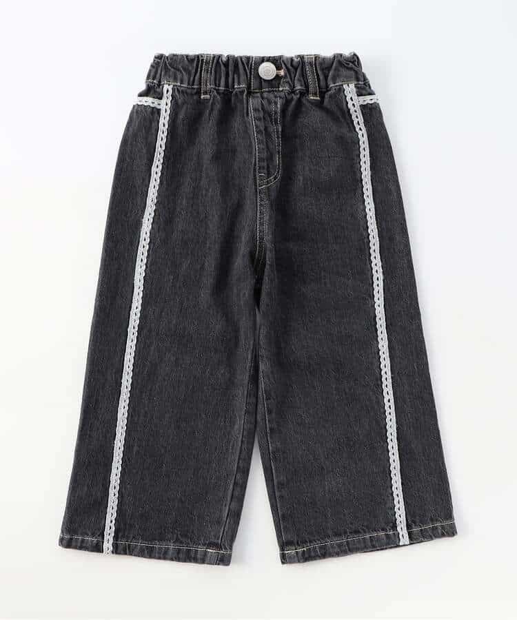 ラインレースデニムパンツ  10分丈_993575