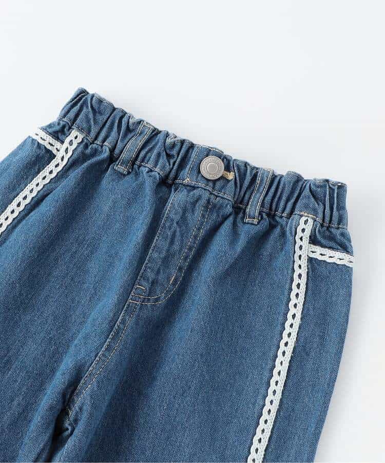 ラインレースデニムパンツ  10分丈_993584
