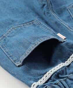 ラインレースデニムパンツ  10分丈_993586
