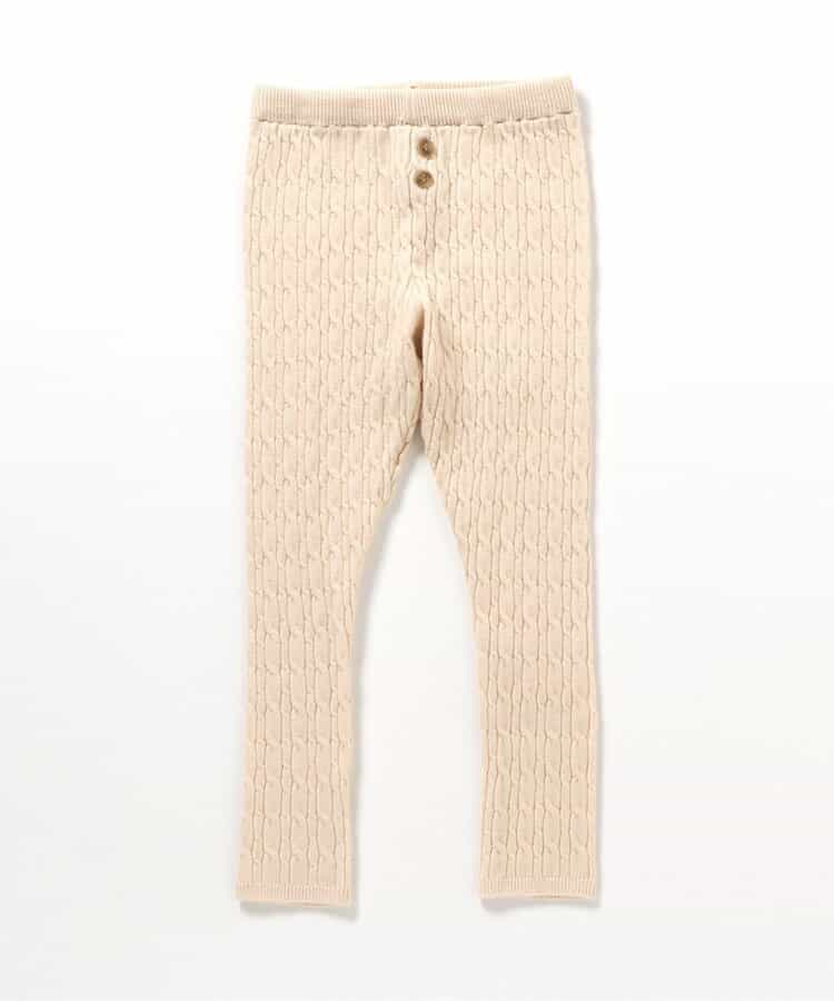 ケーブルニットレギンス_マシンウォッシャブル  10分丈