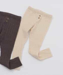 ケーブルニットレギンス_マシンウォッシャブル  10分丈